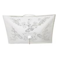 Nuvo Lighting 2 Light White Floral Square Glass Shade Ceiling Light Fixture with Pull Chain