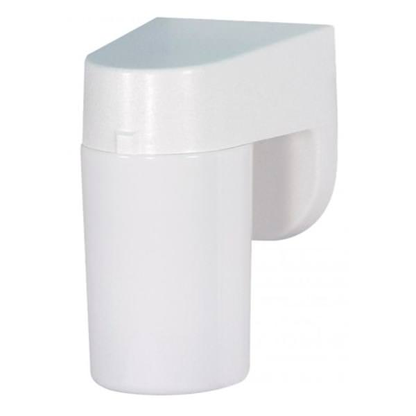 1 Light White Lexan Cylinder Outdoor Wall Light Fixture