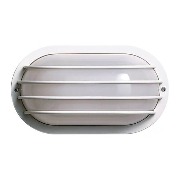 1 Light 10" White Polysynthetic Lens Bulkhead Light Fixture