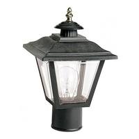 Nuvo Lighting 1 Light 12.5" Black Brass Trimmed Acrylic Panels Post Lantern Light Fixture