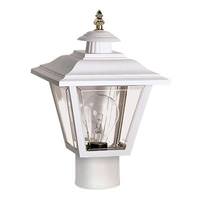 Nuvo Lighting 1 Light 12.5" White Brass Trimmed Acrylic Panels Post Lantern Light Fixture
