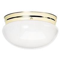 Nuvo Lighting 2 Light 12" Polished Brass White Mushroom Glass Shade Ceiling Light Fixture