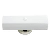 Nuvo Lighting 2 Light White U-Channel Glass Shade Vanity Light Fixture with Convenience Outlet