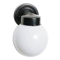 Nuvo Lighting 1 Light Black White Glass Globe Outdoor Wall Light Fixture