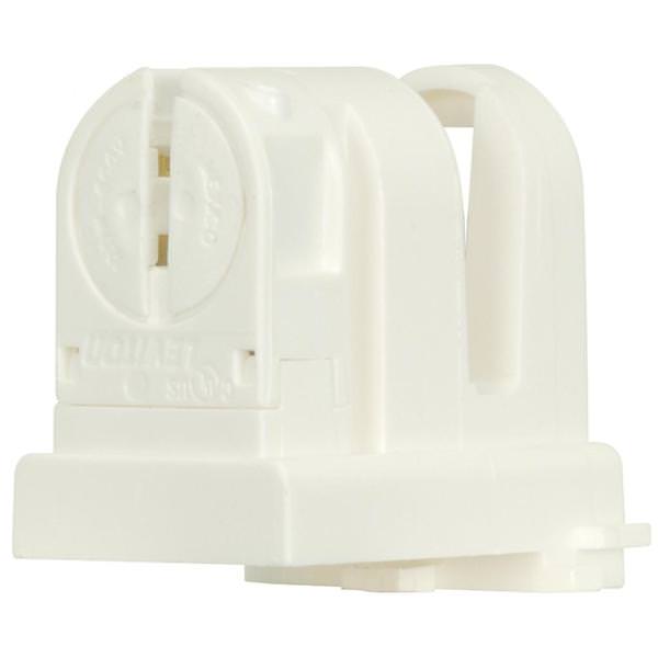 White T8-T5 Miniature Bi-Pin Fluorescent Lampholder