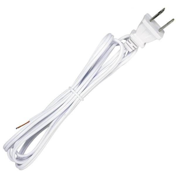6' White Molded Polarized Plug Cord