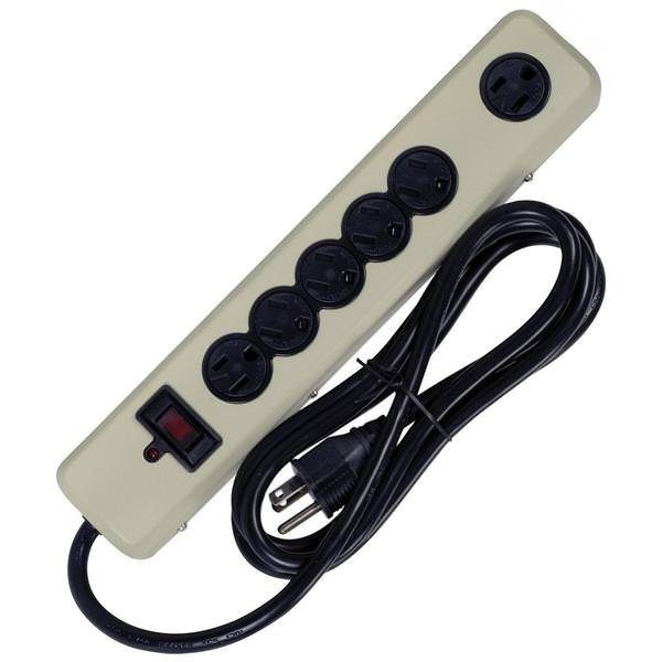 6 Outlet 6' Straight Plug Surge Strip with Straight Plug