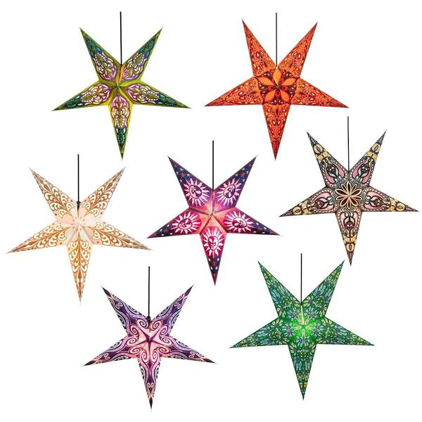 24" Multi-Color Paper Star Light (48 Pack)