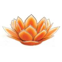 OM Gallery 5" Orange Dahlia Lotus Tea Light Candle Holder