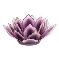 OM Gallery 5" Purple Dahlia Lotus Tea Light Candle Holder