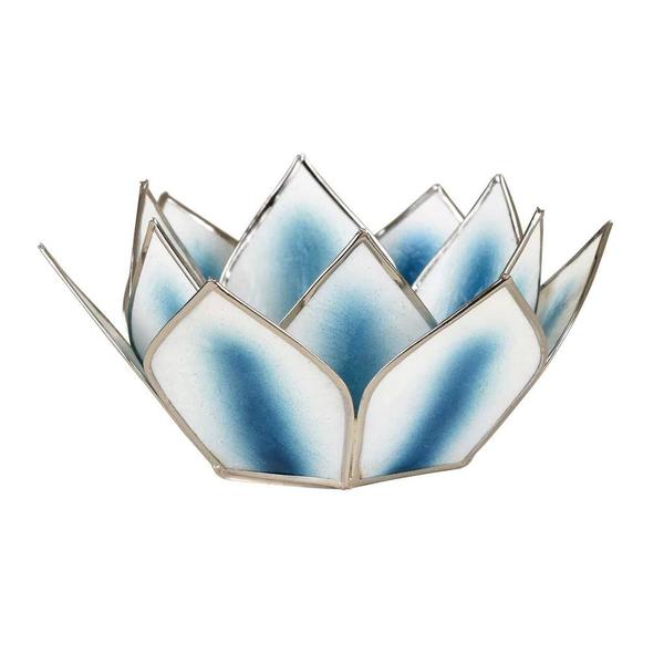 Dark Blue Mini Dahlia Lotus Tea Light Candle Holder