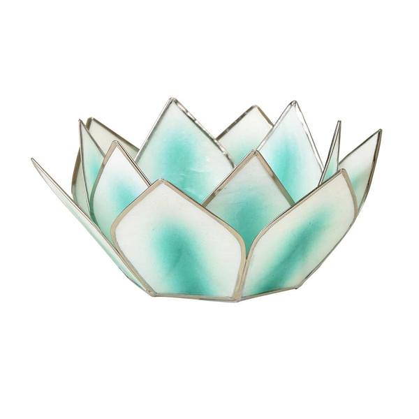 Turquoise Mini Dahlia Lotus Tea Light Candle Holder