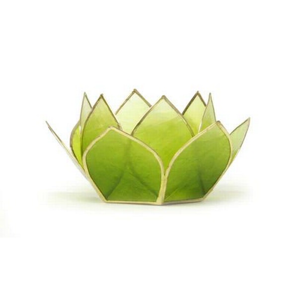 Peridot Mini Gemstone Lotus Tea Light Candle Holder