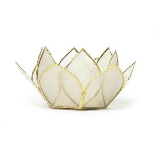 Pearl Mini Gemstone Lotus Tea Light Candle Holder