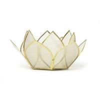 View Pearl Mini Gemstone Lotus Tea Light Candle Holder