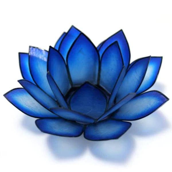 Blue Lagoon Paradise Lotus Tea Light Candle Holder