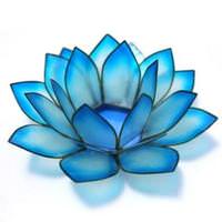 OM Gallery Cool Water Paradise Lotus Tea Light Candle Holder