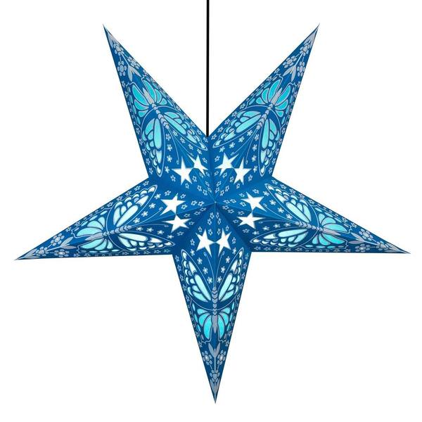 24" Blue Flutter Paper Star Light