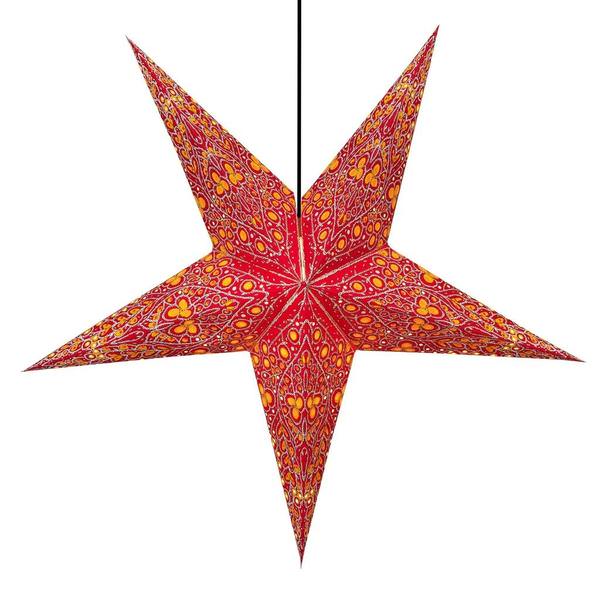 24" Tangerine Paper Star Light