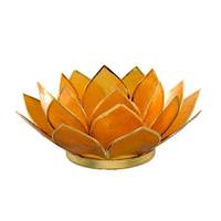 View Amber Gemstone Lotus Tea Light Candle Holder