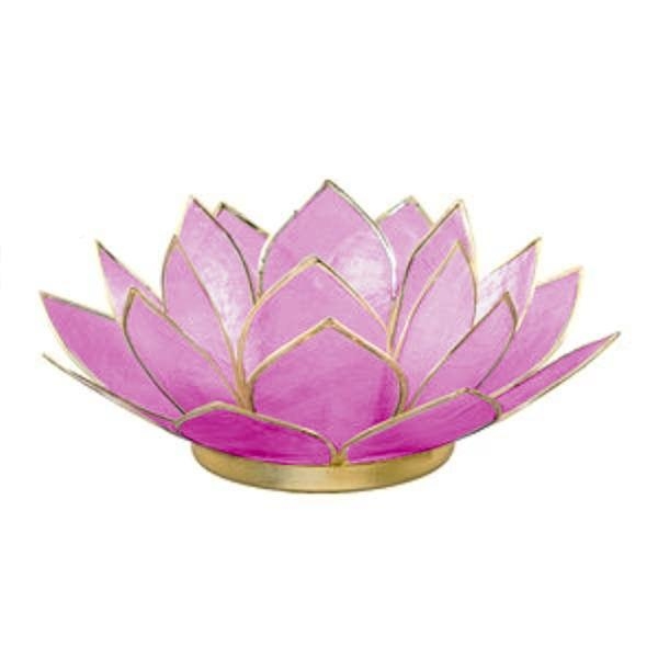 Amethyst Gemstone Lotus Tea Light Candle Holder
