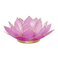 OM Gallery Amethyst Gemstone Lotus Tea Light Candle Holder