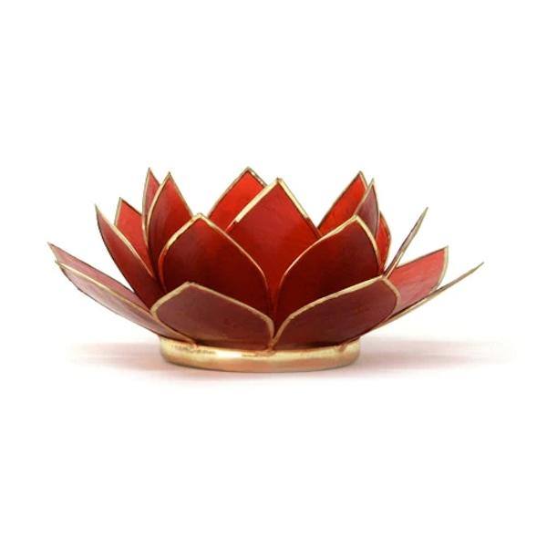 Ruby Gemstone Lotus Tea Light Candle Holder