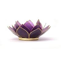View Tanzanite Gemstone Lotus Tea Light Candle Holder