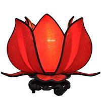 OM Gallery 12" Solar Red Baby Blooming Lotus Lamp