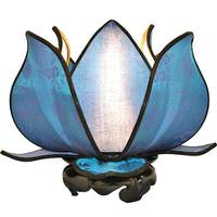 OM Gallery 12" Aqua Baby Blooming Lotus Lamp
