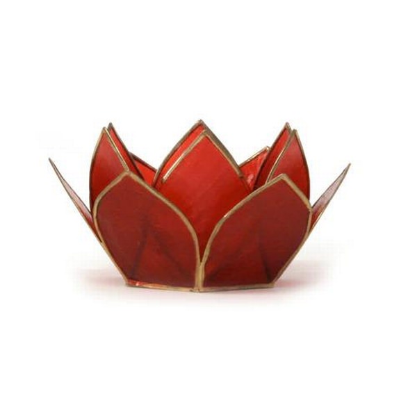 Ruby Mini Gemstone Lotus Tea Light Candle Holder
