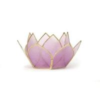 OM Gallery Amethyst Mini Gemstone Lotus Tea Light Candle Holder