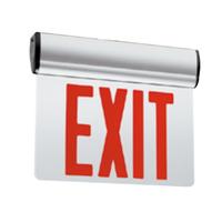Philips 120/277 volt Double Face AC Only Satin Aluminum Red Letters Clear Edge-Lit LED Exit / Emergency