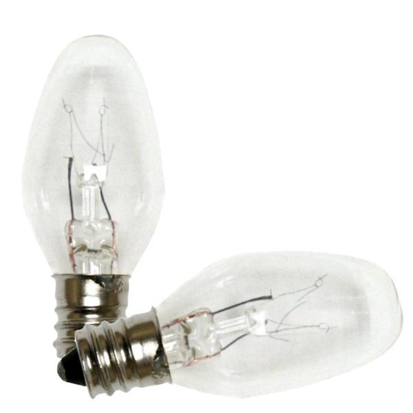 4 watt 120 volt C7 Candelabra Screw Base Clear (2 pack)