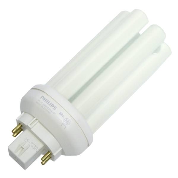 18 watt 120 volt PL-T 4-Pin Base 3500K Natural White CFL