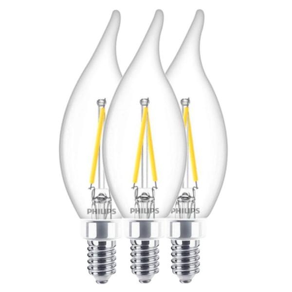 3.5 watt 120 volt BA11 Candelabra Screw Base 5000K Daylight LED (3 Pack)