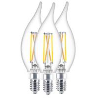 Philips 5 watt 120 volt BA11 Candelabra Screw Base 2200K-2700K Amber Dimmable LED (3 Pack)