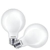 Philips 3.5 watt 120 volt G25 Medium Screw Base 2,200K-2,700K Warm Glow Dimmable LED (2 Pack)