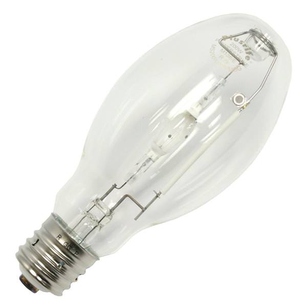 200 watt ED28 Mogul Screw Base 4000K Cool White Clear Metal Halide
