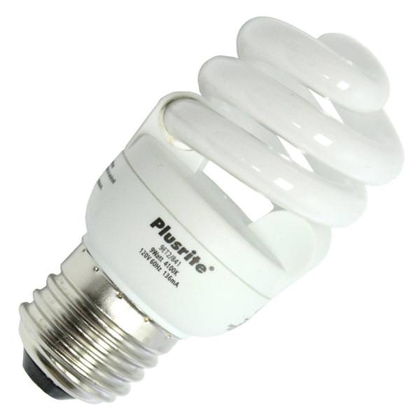 9 watt 120 volt T2 Medium Screw Base 4100K Cool White CFL