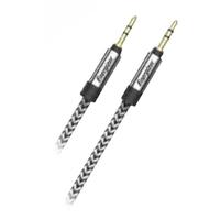 Energizer 8' Black and White Braided 3.5mm Audio Cable