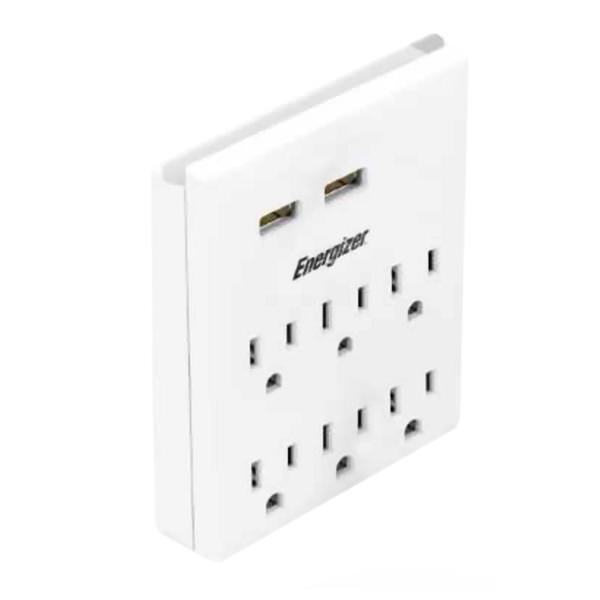 6-Outlet Grounded Plug-In Outlet Adapter