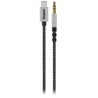 Energizer 6' Braided Cord Black Type C to 3.5mm Auxiliary Audio Cable