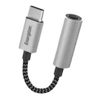 Energizer Braided Cord Black Type C to Female 3.5mm Auxiliary Audio Adapter