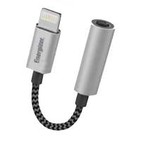 Energizer Braided Cord Black Lightning to Female 3.5mm Auxiliary Audio Adapter