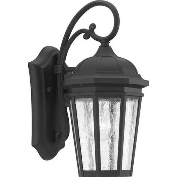 1 Light Black with Clear Seeded Glass Wall Light Fixture
