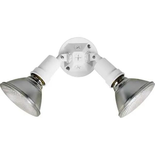 2 Light White Adjustable Swivel Flood Light