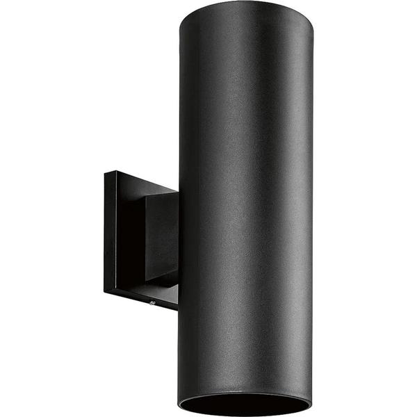 2 Light Up/Down Non-Metallic Black Polycarbonate Construction Cylinder Wall Mount Light Fixture
