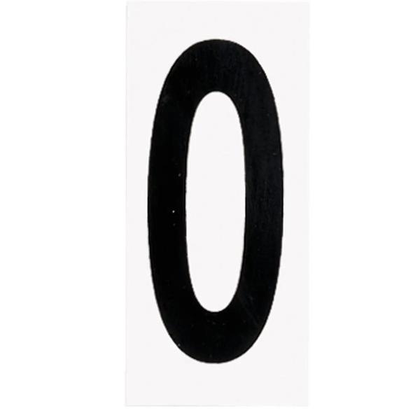 "0" Black numbers on White Background  Address Numbers (10 Pack)