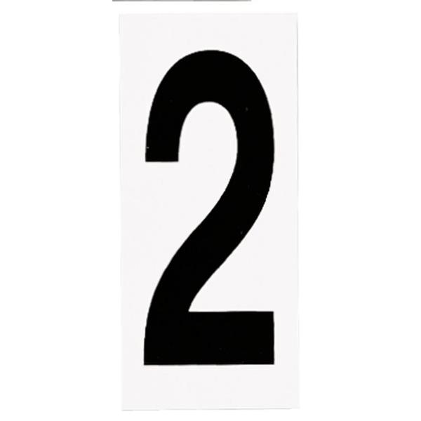 "2" Black numbers on White Background Address Numbers (10 Pack)